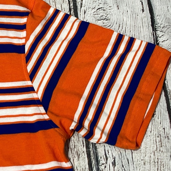 Starbury Steve & Barry's Mens Orange Polo Preppy Basketball Striped Golf Tennis - Picture 3 of 6